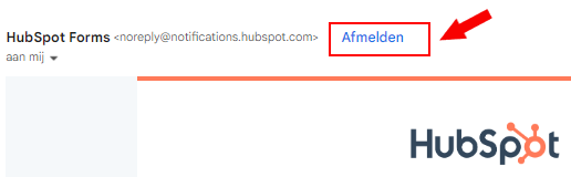 Afmeldknop e-mailheader