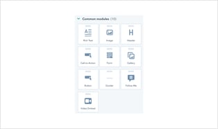Drag and drop modules van het HubSpot CMS systeem