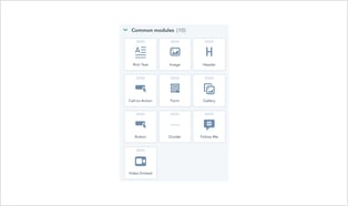 Drag and drop modules van het HubSpot CMS systeem