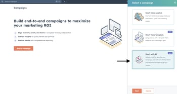 HubSpot Update Start Campaign AI