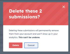 HubSpot delete form submission