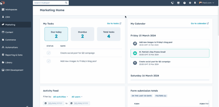 HubSpot sidebar