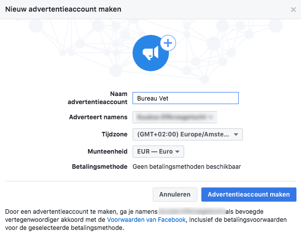 Een advertentieaccount aanmaken in Facebook business manager