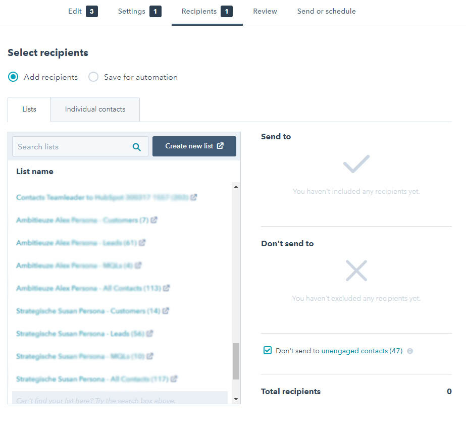 Bureau Vet - marketing automation- email marketing - email verzenden in Hubspot