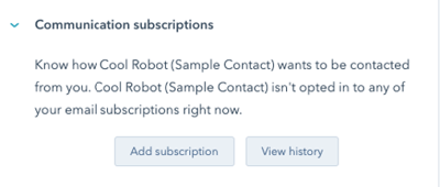 Communication preferences op het contact record in HubSpot