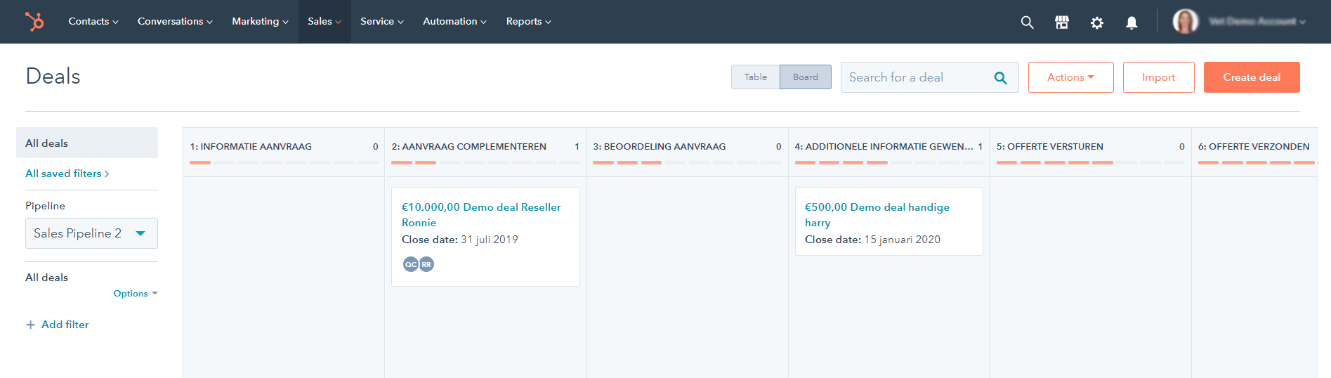 HubSpot - Sales - sales pipeline