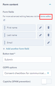 HubSpot landing page formulier