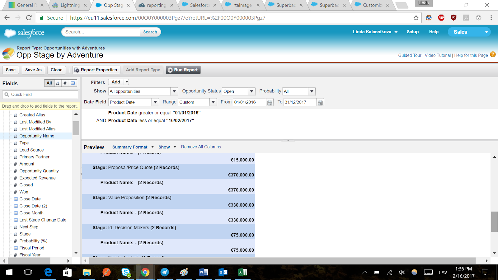 salesforce interface
