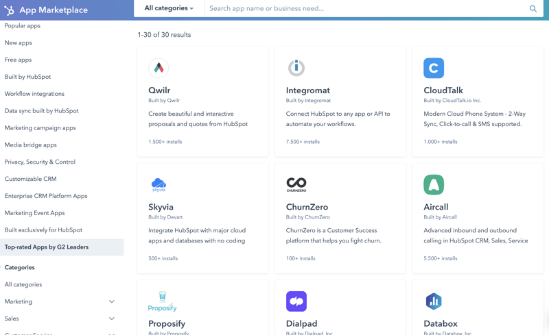 app marketplace hubspot